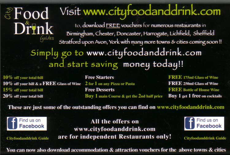 Chestertourist.com - City Food and Drink Guides Page One